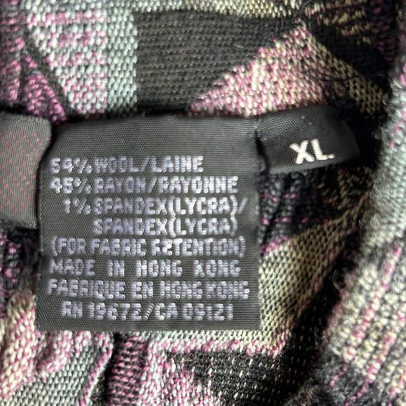 Jhane Barnes Coogi Style Bill Cosby Sweater Wool Blend Geo Print Mens Sz XL ~EUC - Picture 6 of 9